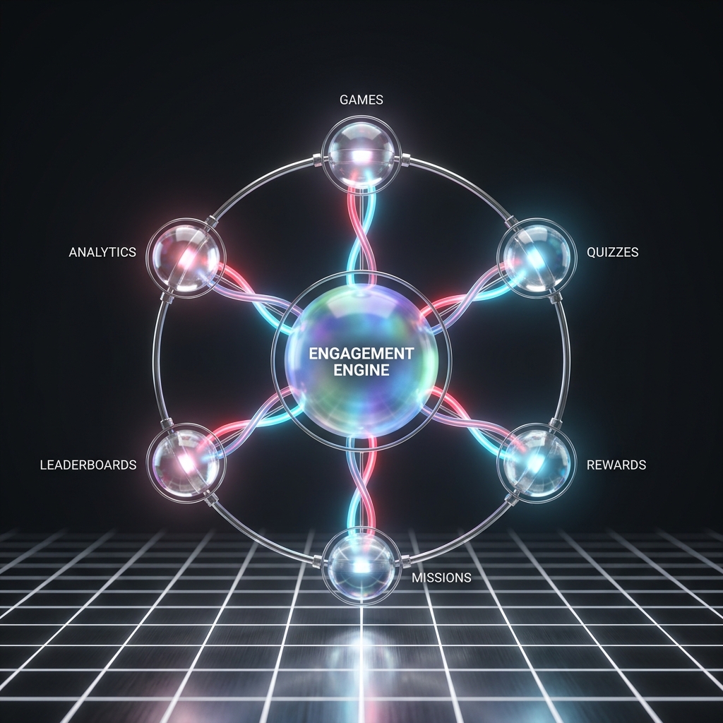 GMZBST Cadence: many mechanics feeding one central engagement engine that returns personalised loops
